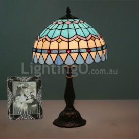 12 Inch European Stained Glass Mediterranean Style Table Lamp