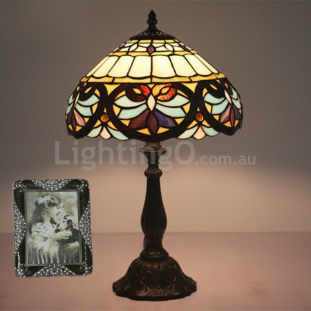 12 Inch European Stained Glass Baroque Style Table Lamp