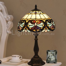 12 Inch European Stained Glass Baroque Style Table Lamp