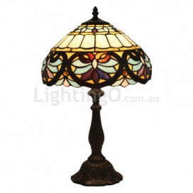 12 Inch European Stained Glass Baroque Style Table Lamp