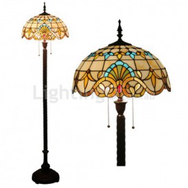 16 Inch European Stained Glass Baroque Style Floor Lamp