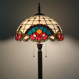 16 Inch European Stained Glass Baroque Style Floor Lamp