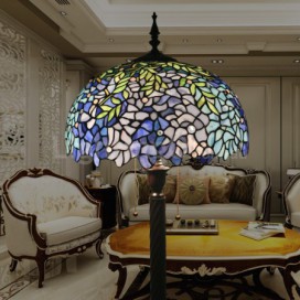 16 Inch European Stained Glass Wisteria Style Floor Lamp