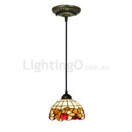 8 Inch European Stained Glass Pendant Light