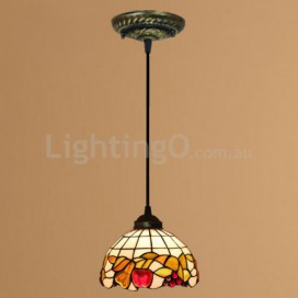 8 Inch European Stained Glass Pendant Light