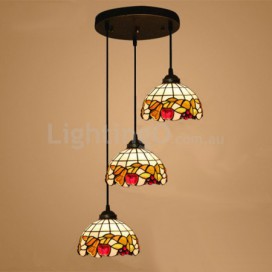 8 Inch European Stained Glass Pendant Light