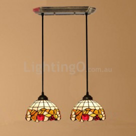 8 Inch European Stained Glass Pendant Light