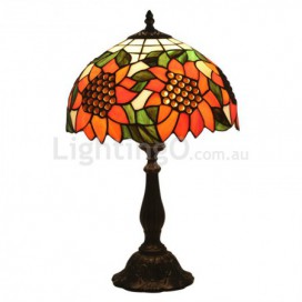 12 Inch European Stained Glass Sunflower Style Table Lamp