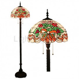 16 Inch European Stained Glass Tulip Style Floor Lamp