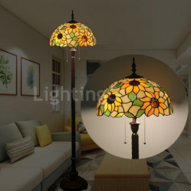 16 Inch European Retro Stained Glass Floor Lamp