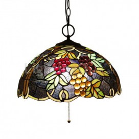 16 Inch European Stained Glass Pendant Light