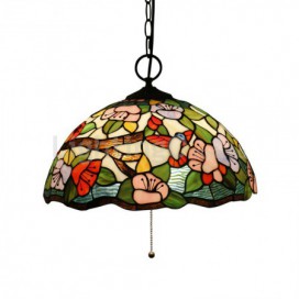 16 Inch European Stained Glass Pendant Light