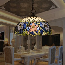 16 Inch European Stained Glass Pendant Light