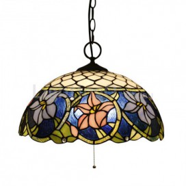 16 Inch European Stained Glass Pendant Light