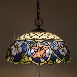 16 Inch European Stained Glass Pendant Light