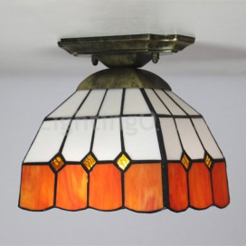 8 Inch European Stained Glass Flush Mount