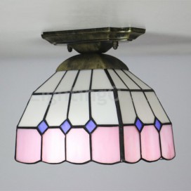 8 Inch European Stained Glass Flush Mount