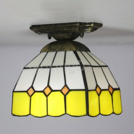 8 Inch European Stained Glass Flush Mount