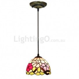 8 Inch European Stained Glass Pendant Light