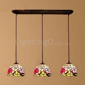 8 Inch European Stained Glass Pendant Light