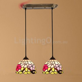 8 Inch European Stained Glass Pendant Light