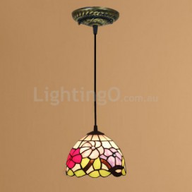 8 Inch European Stained Glass Pendant Light