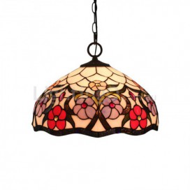 16 Inch European Stained Glass Pendant Light