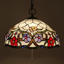 16 Inch European Stained Glass Pendant Light