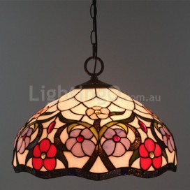 16 Inch European Stained Glass Pendant Light