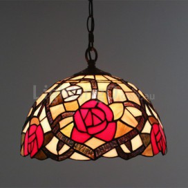 12 Inch European Stained Glass Pendant Light