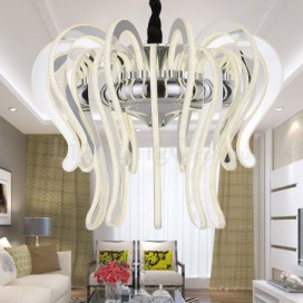 20 Light Modern / Contemporary Steel Chandelier with Acrylic Shade