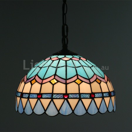 12 Inch European Stained Glass Pendant Light