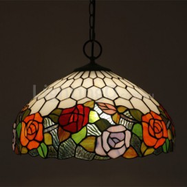 16 Inch European Stained Glass Pendant Light