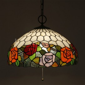 16 Inch European Stained Glass Pendant Light