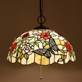 16 Inch European Stained Glass Pendant Light