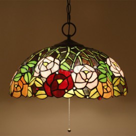 16 Inch European Stained Glass Pendant Light