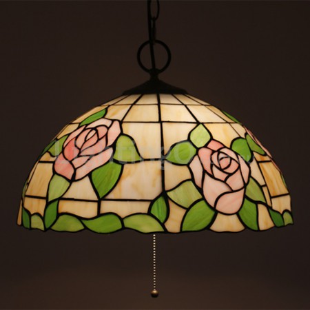 16 Inch European Stained Glass Pendant Light