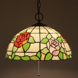 16 Inch European Stained Glass Pendant Light