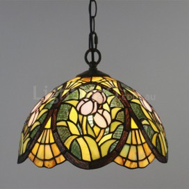 12 Inch European Stained Glass Pendant Light