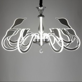 Dimmable 12 Light Modern / Contemporary Steel Chandelier with Acrylic Shade