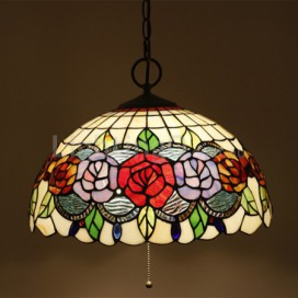 16 Inch European Stained Glass Pendant Light