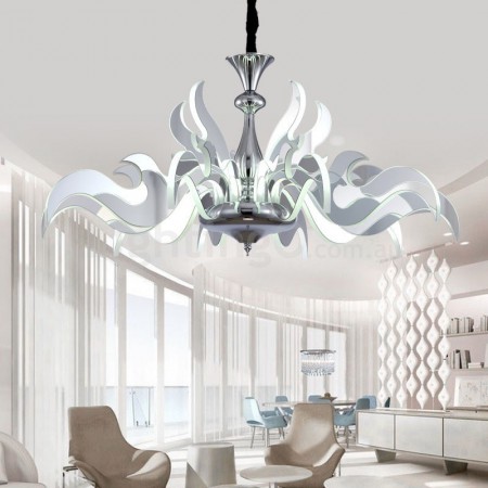 Dimmable 15 Light Modern / Contemporary Steel Chandelier with Acrylic Shade