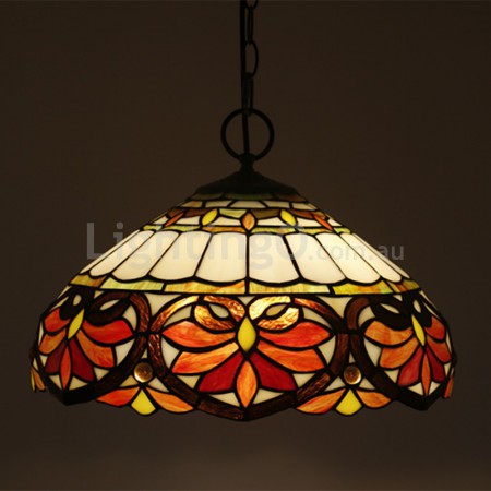 16 Inch European Stained Glass Tiffany Pendant Light