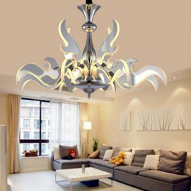 Dimmable 12 Light Modern / Contemporary Steel Chandelier with Acrylic Shade