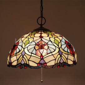 16 Inch European Stained Glass Pendant Light