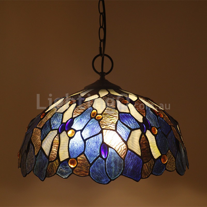 Blue tiffany style on sale ceiling light