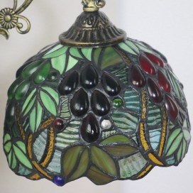 8 Inch European Stained Glass Grape Style Wall Light