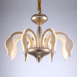 Dimmable 8 Light Modern / Contemporary Steel Chandelier with Acrylic Shade