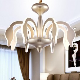 Dimmable 8 Light Modern / Contemporary Steel Chandelier with Acrylic Shade