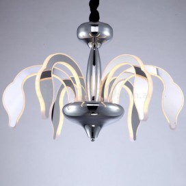 Dimmable 6 Light Modern / Contemporary Steel Chandelier with Acrylic Shade